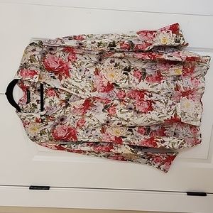Zara Womens Long Sleeve Floral Blouse